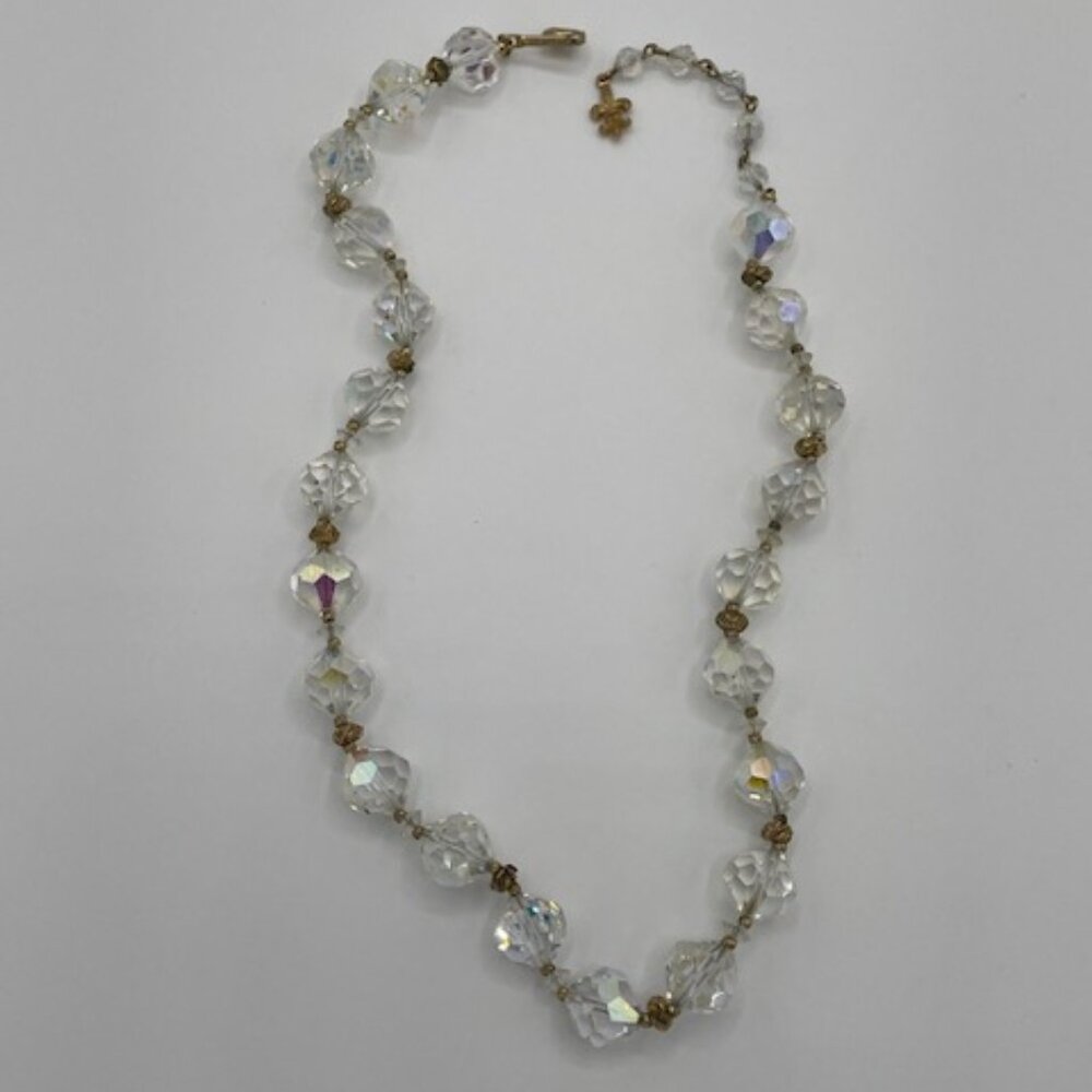VENDOME Vintage AB Crystal Single Strand Sparkly Short Necklace